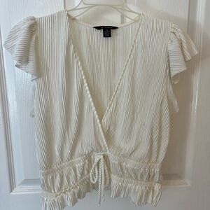 Cropped Silky White Blouse